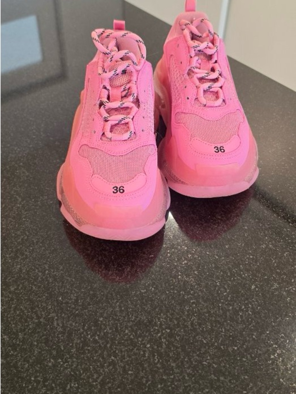 Balenciaga Pink Triple S Style Sneakers